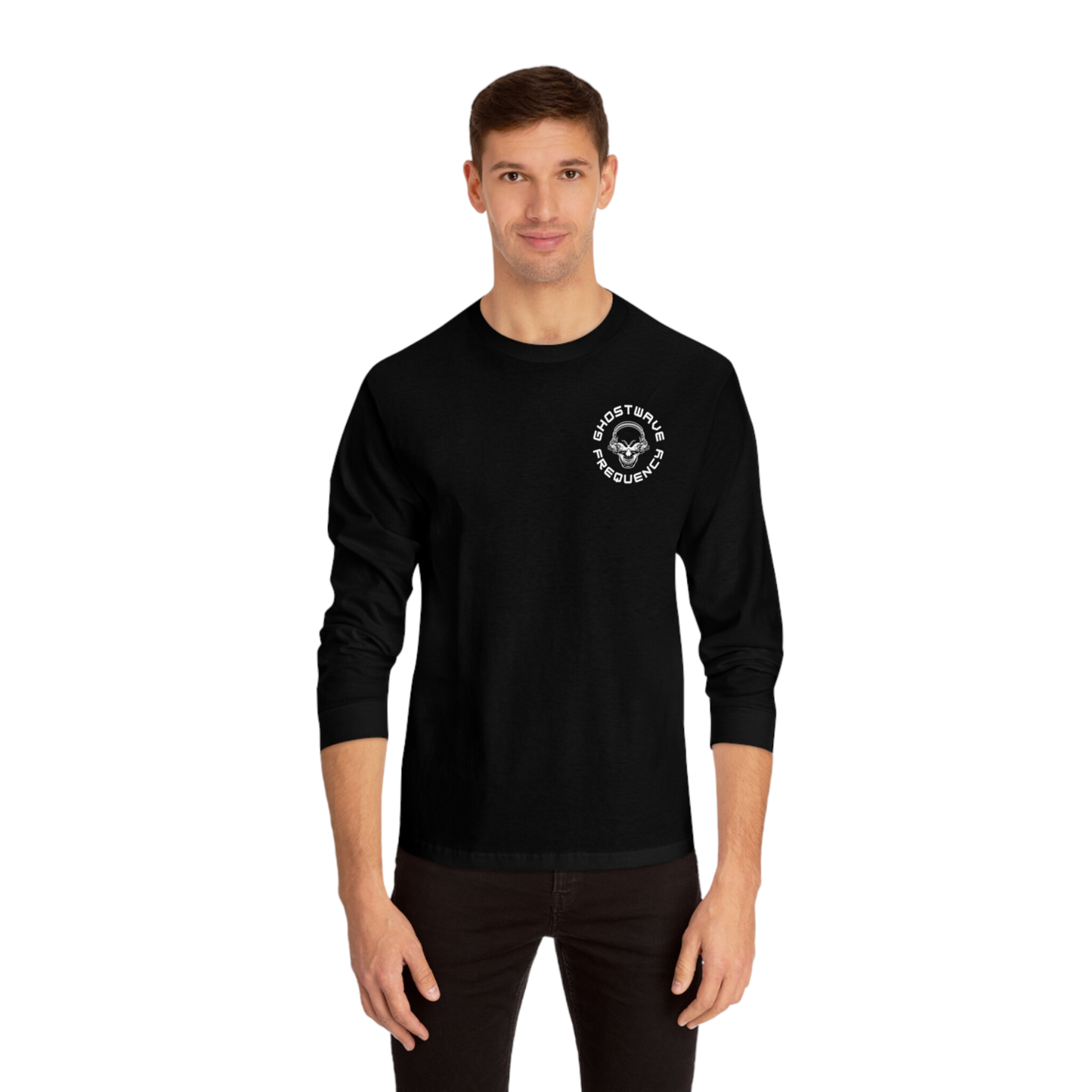 Skull Noise Classic Long Sleeve Cotton T-Shirt